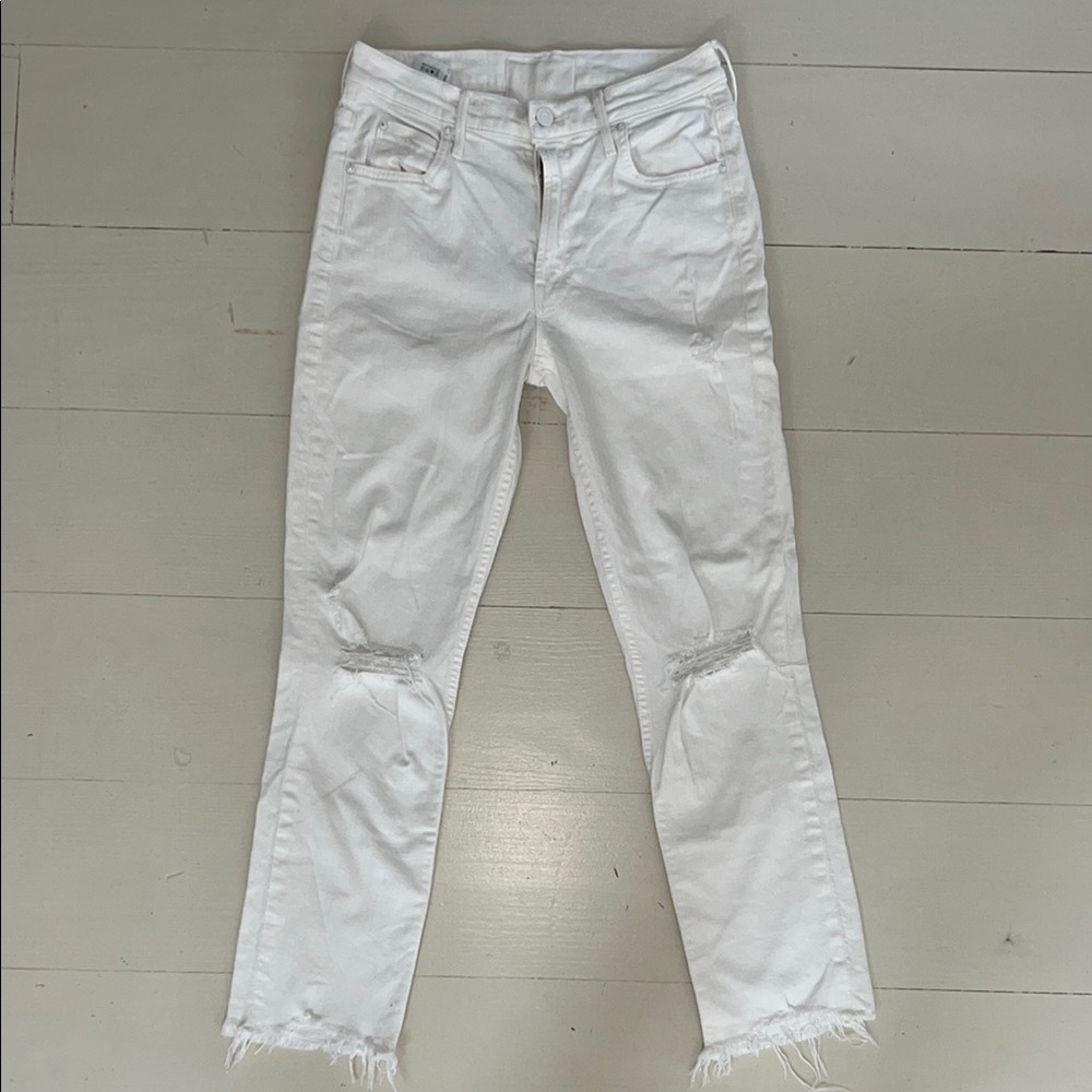 MOTHER White Ankle & Cropped Jeans
